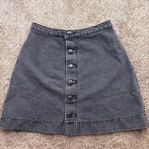 Classic Black Button-Up Skirt